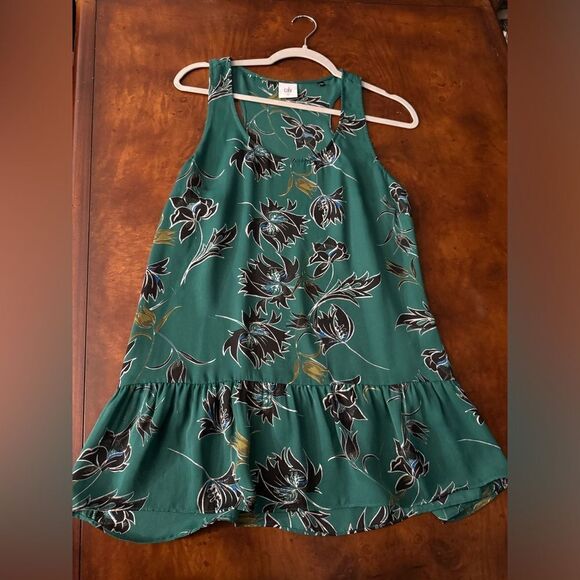 CAbi 3276 Green Zoe Falling Flowers Peplum Top Size Medium - Picture 12 of 14